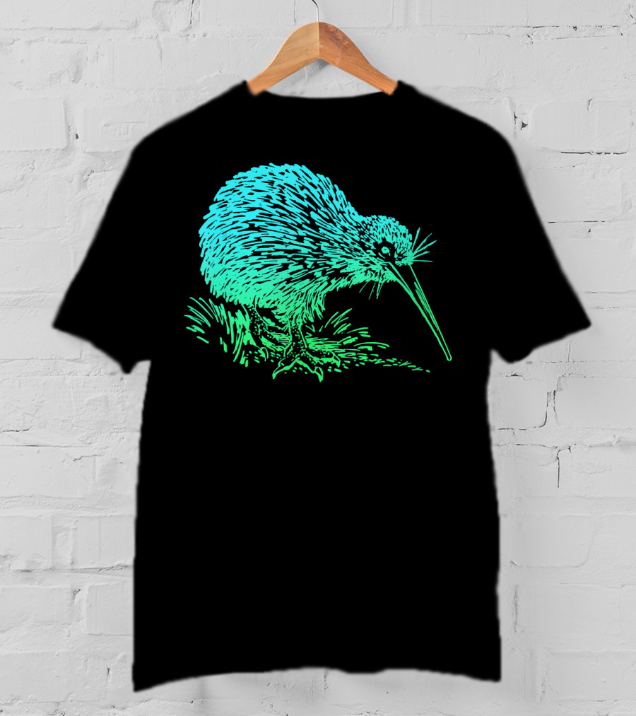 Vintage Neon Kiwi Bird Awesome Retro T-Shirt