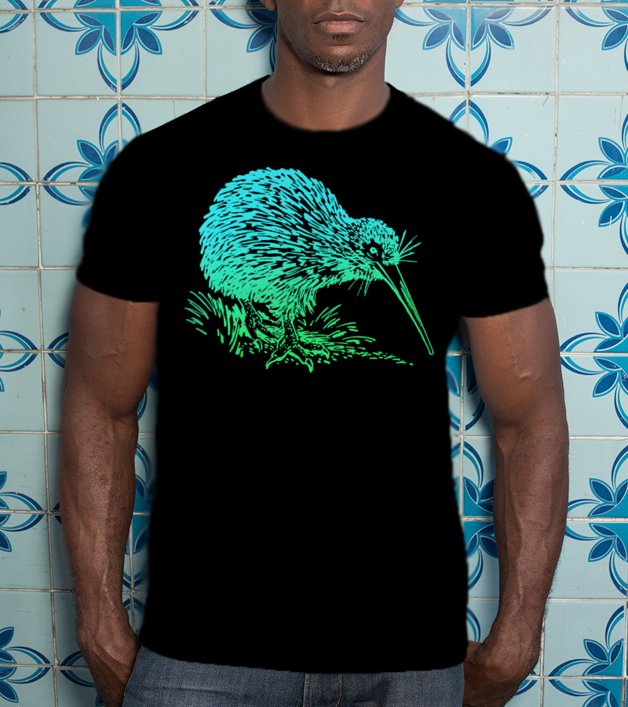 Vintage Neon Kiwi Bird Awesome Retro T-Shirt