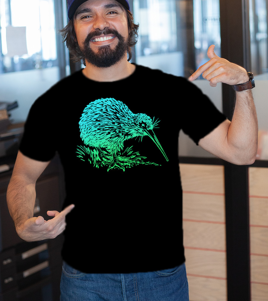Vintage Neon Kiwi Bird Awesome Retro T-Shirt