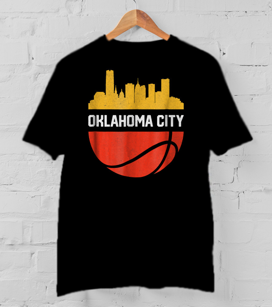 Oklahoma City Basketball Skyline Vintage T-Shirt