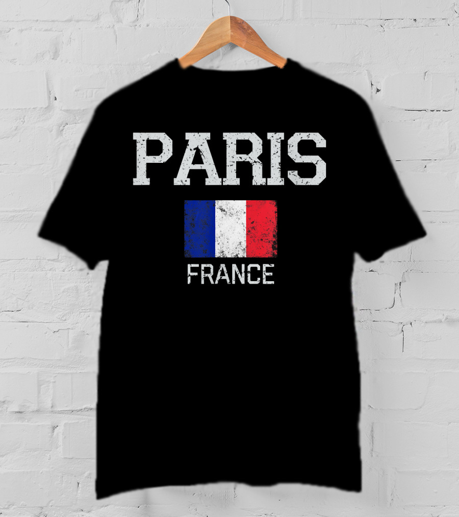 Paris France Vintage Flag T-Shirt