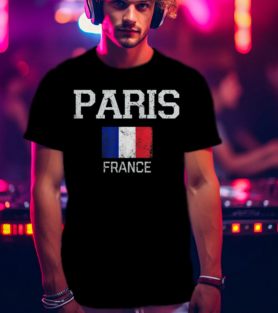 Paris France Vintage Flag T-Shirt