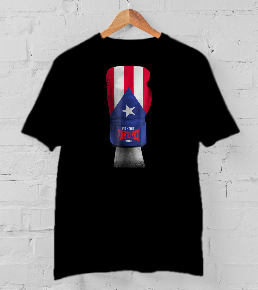 Fighting Puerto Rico Pride Vintage Flag Boxing Gloves T-Shirt