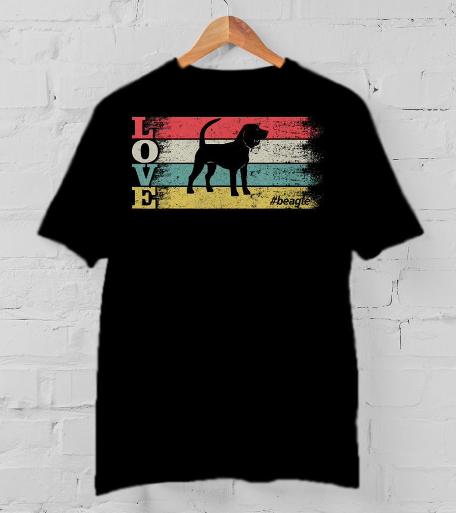 Love Beagle Vintage Stripes Hashtag Beagle T-Shirt
