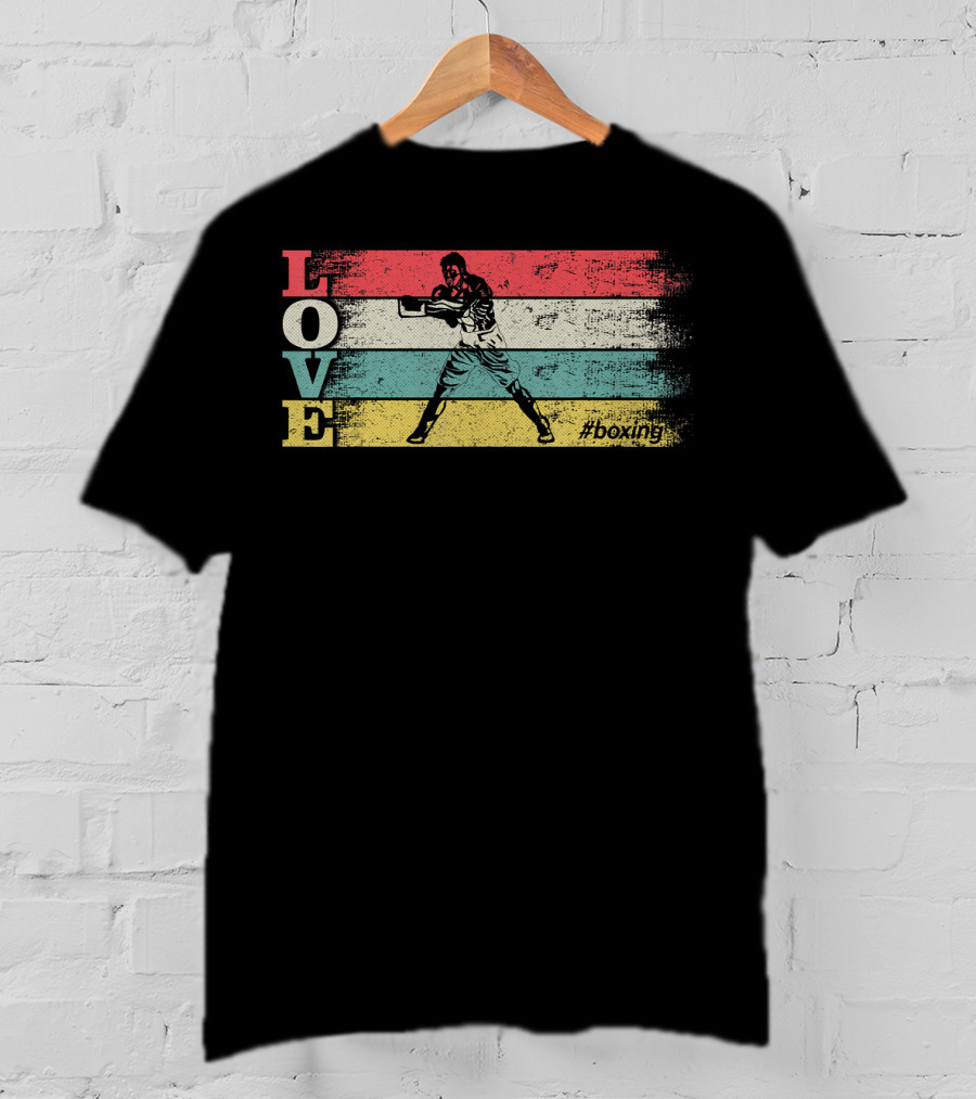 LOVE Vintage Boxing Stripes #boxing T-Shirt