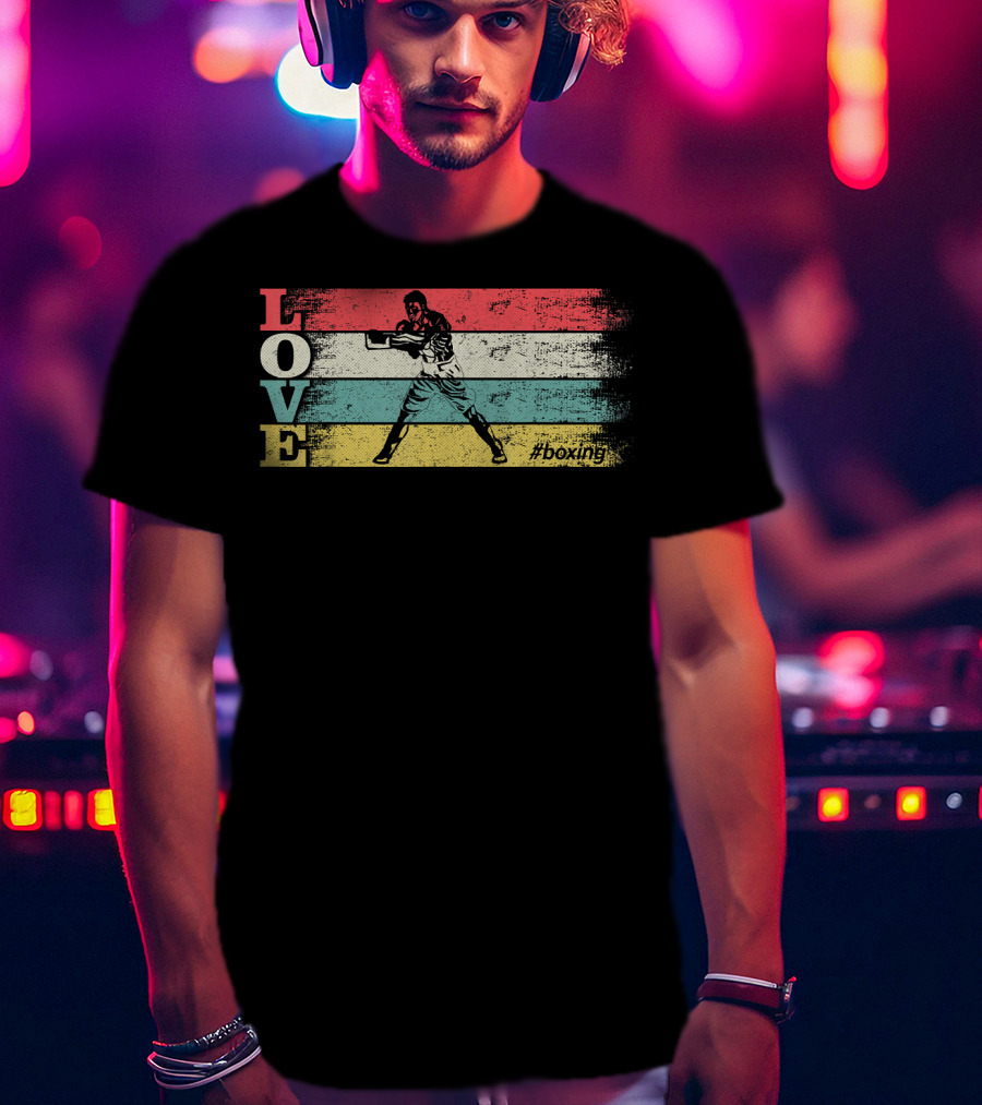 LOVE Vintage Boxing Stripes #boxing T-Shirt