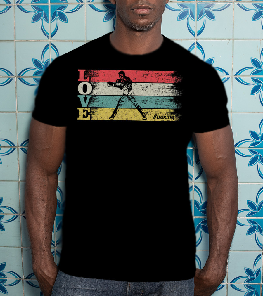 LOVE Vintage Boxing Stripes #boxing T-Shirt