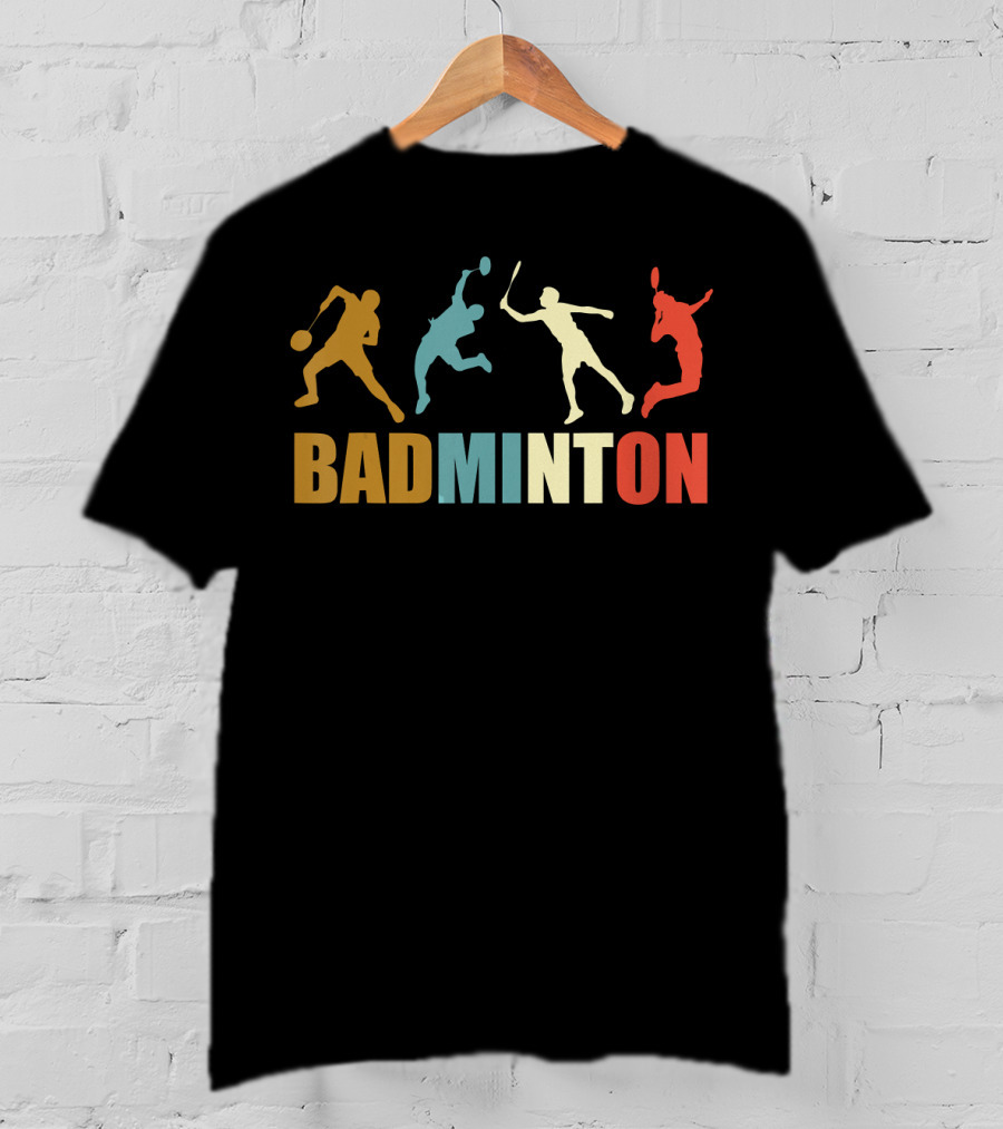 Vintage Style Badminton Mom 70s Badminton Sports T-Shirt