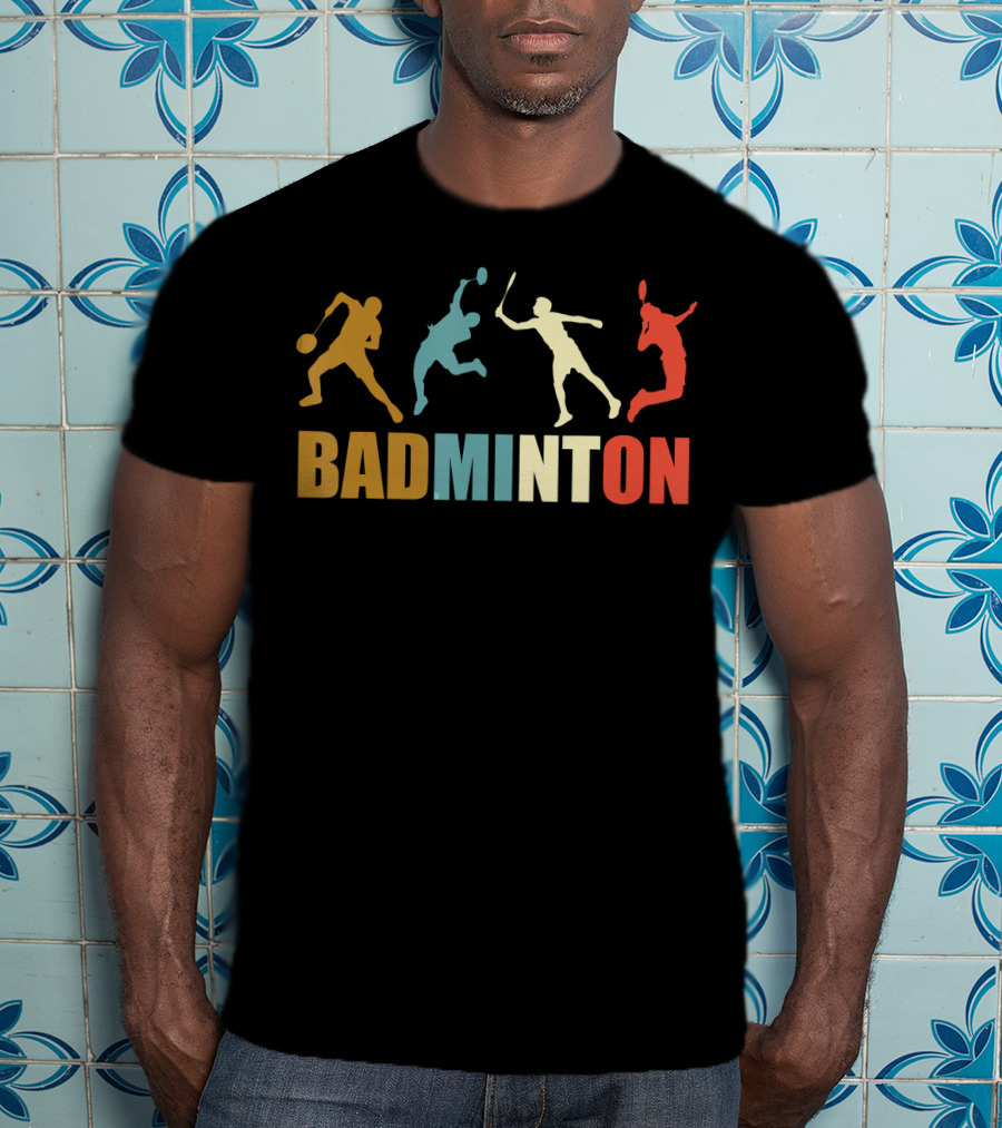 Vintage Style Badminton Mom 70s Badminton Sports T-Shirt