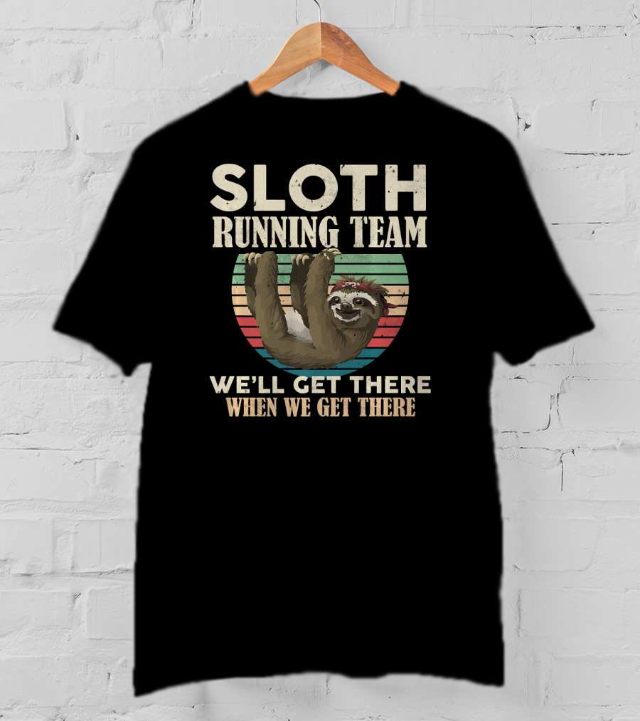 Sloth Running Team We'll Get There When We Get There Vintage T-Shirt