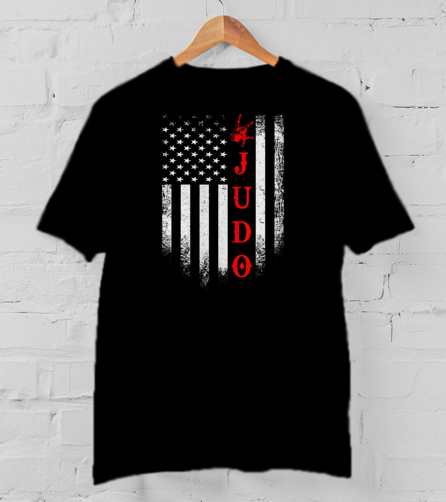 Vintage American Flag Judo USA Martial Arts Humor T-Shirt