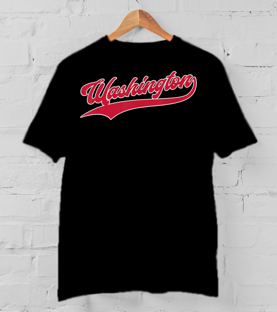 Vintage Washington Baseball Script Retr T-Shirt