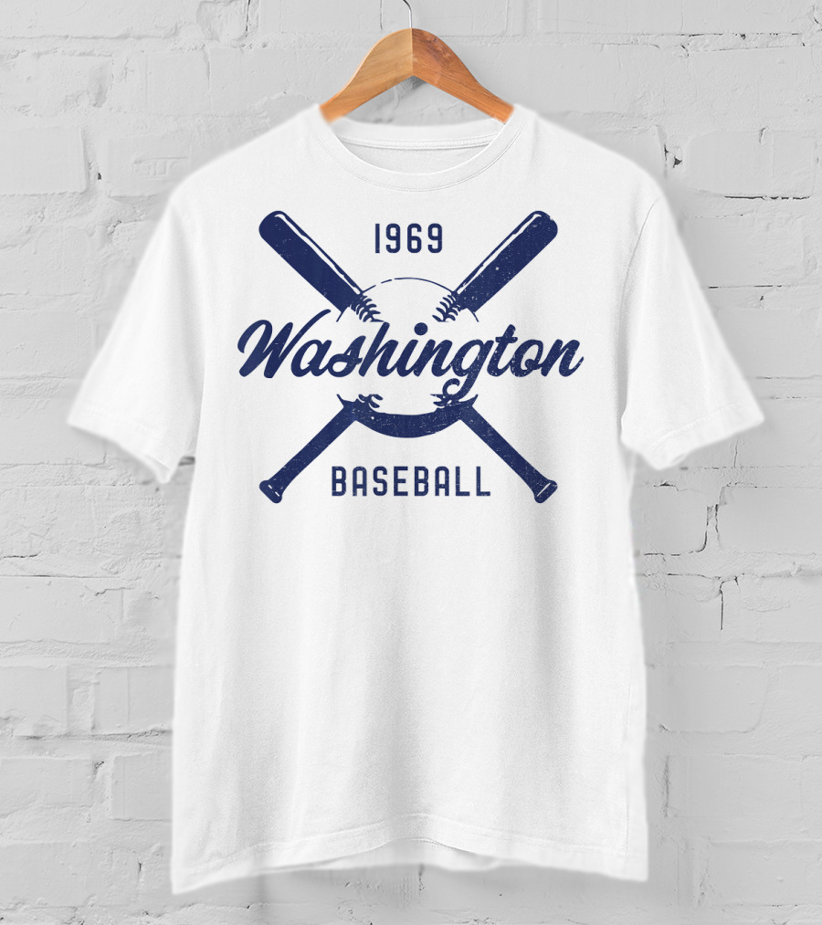 Vintage Look Distressed Washington 1969 Baseball T-Shirt
