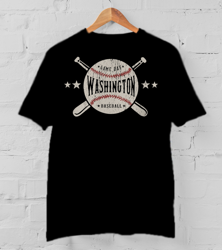 Washington DC Game Day Vintage Baseball T-Shirt