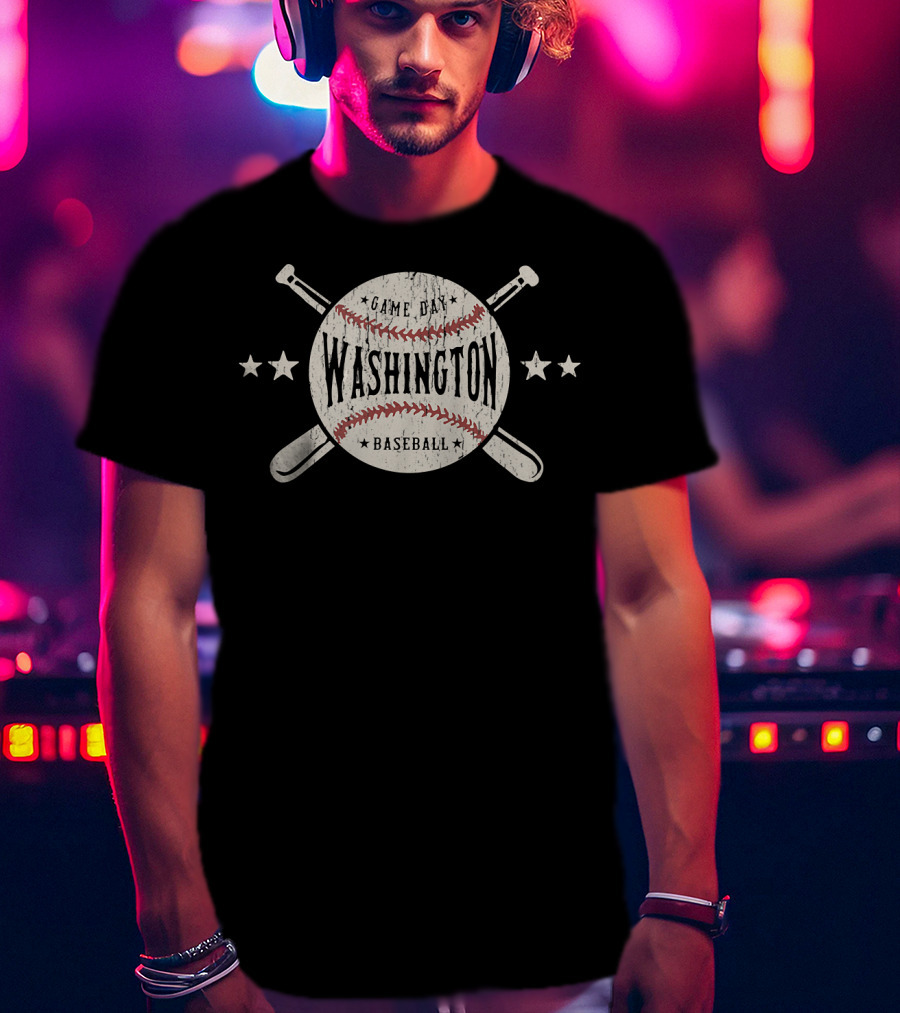 Washington DC Game Day Vintage Baseball T-Shirt