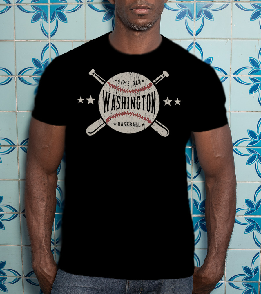 Washington DC Game Day Vintage Baseball T-Shirt