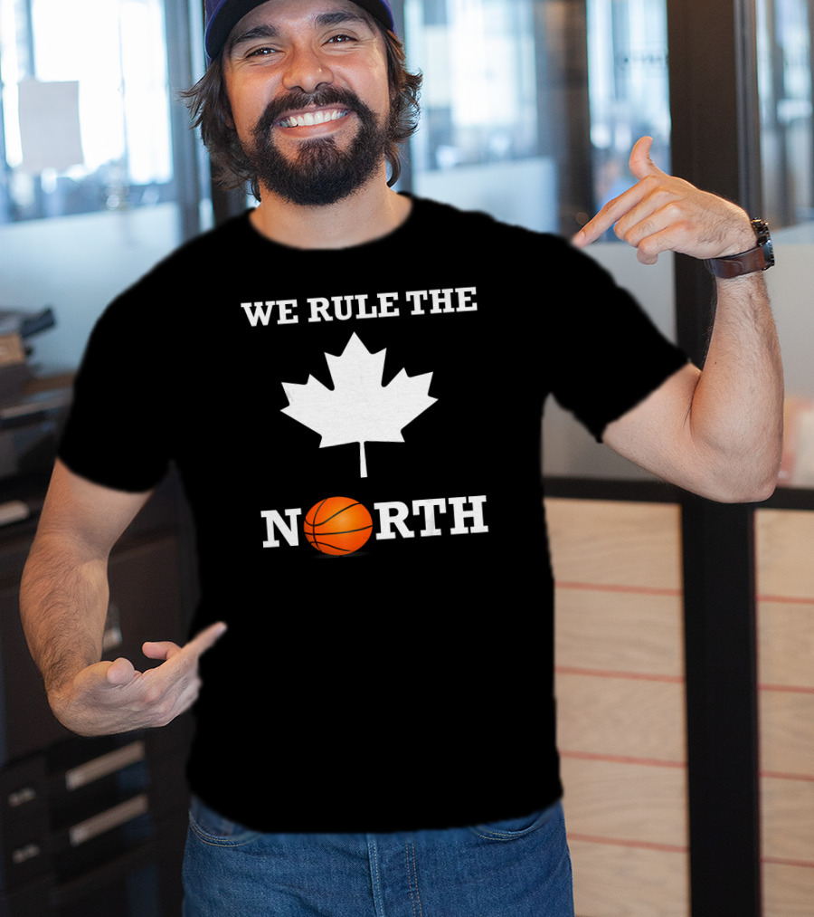 We Rule The North Canada Basketball Maple Leaf Orange Ball T-Shirt