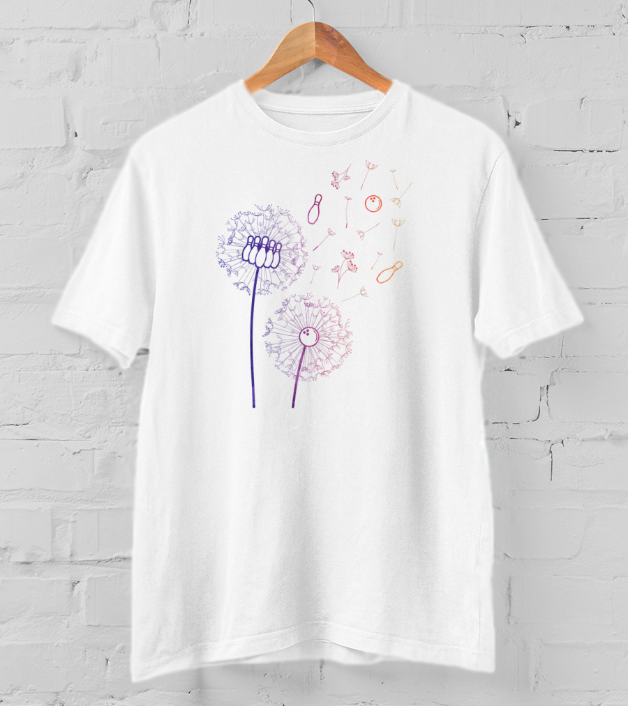 Wild Flower Dandelion Bowling Pins Bowl T-Shirt