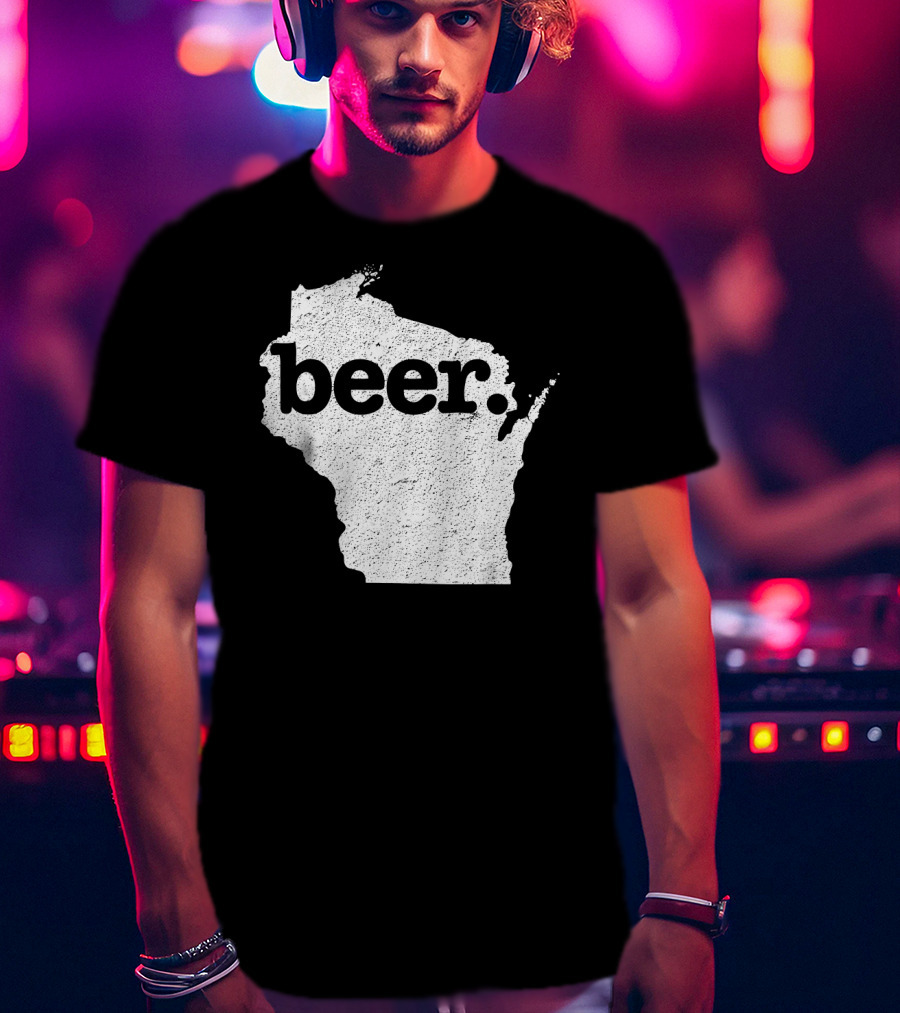 Wisconsin Beer State Love Map T-Shirt