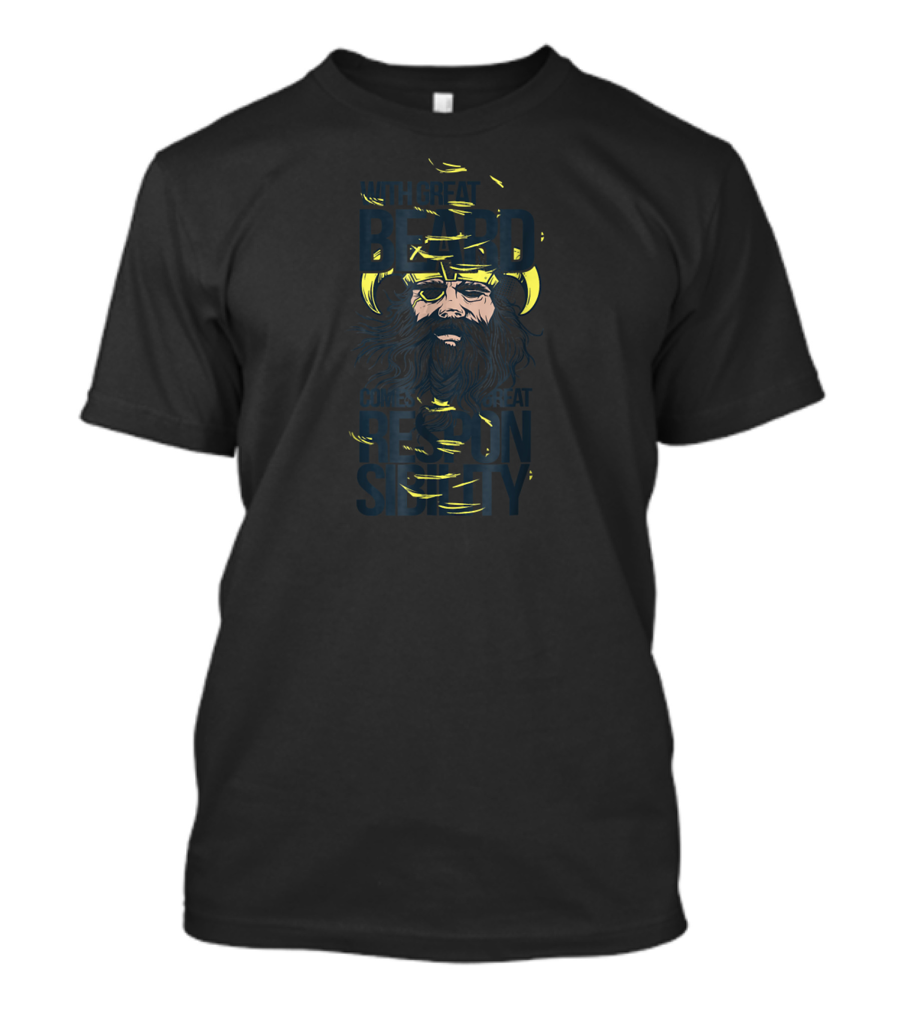 With Great Beard Comes Great Responsibility Thor Viking Aesthetic T-Shirt