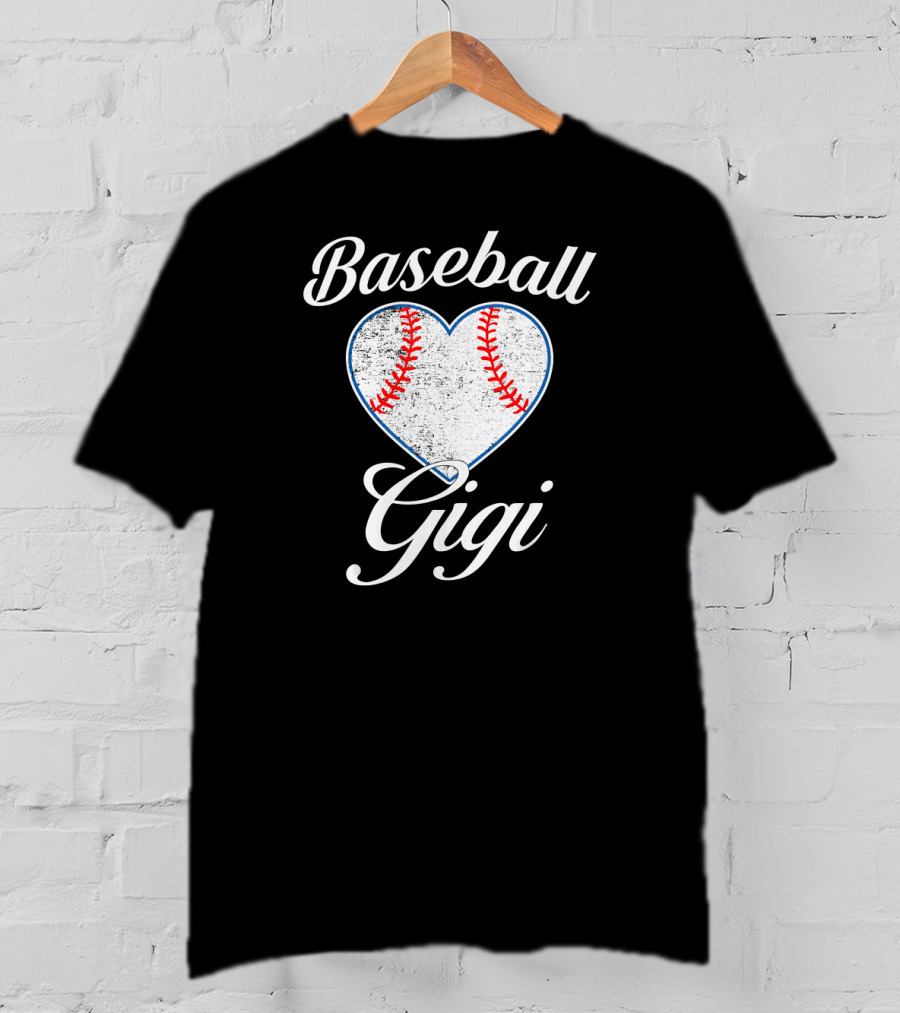 Baseball Gigi Heart Mother's Day Funny Gift T-Shirt