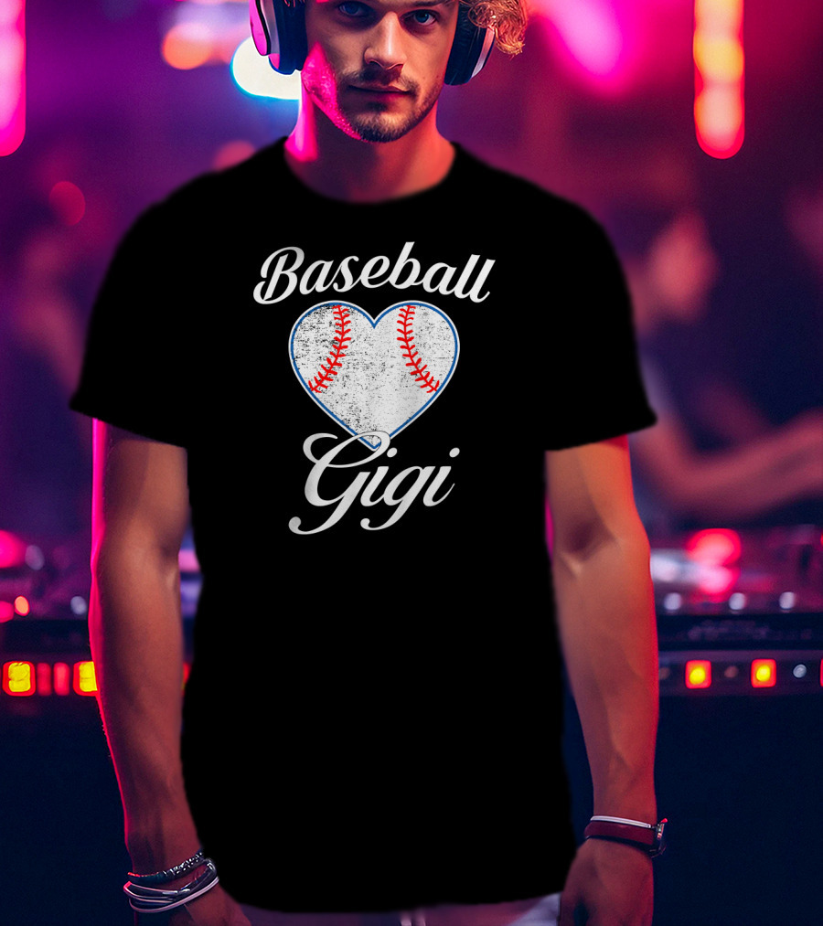 Baseball Gigi Heart Mother's Day Funny Gift T-Shirt