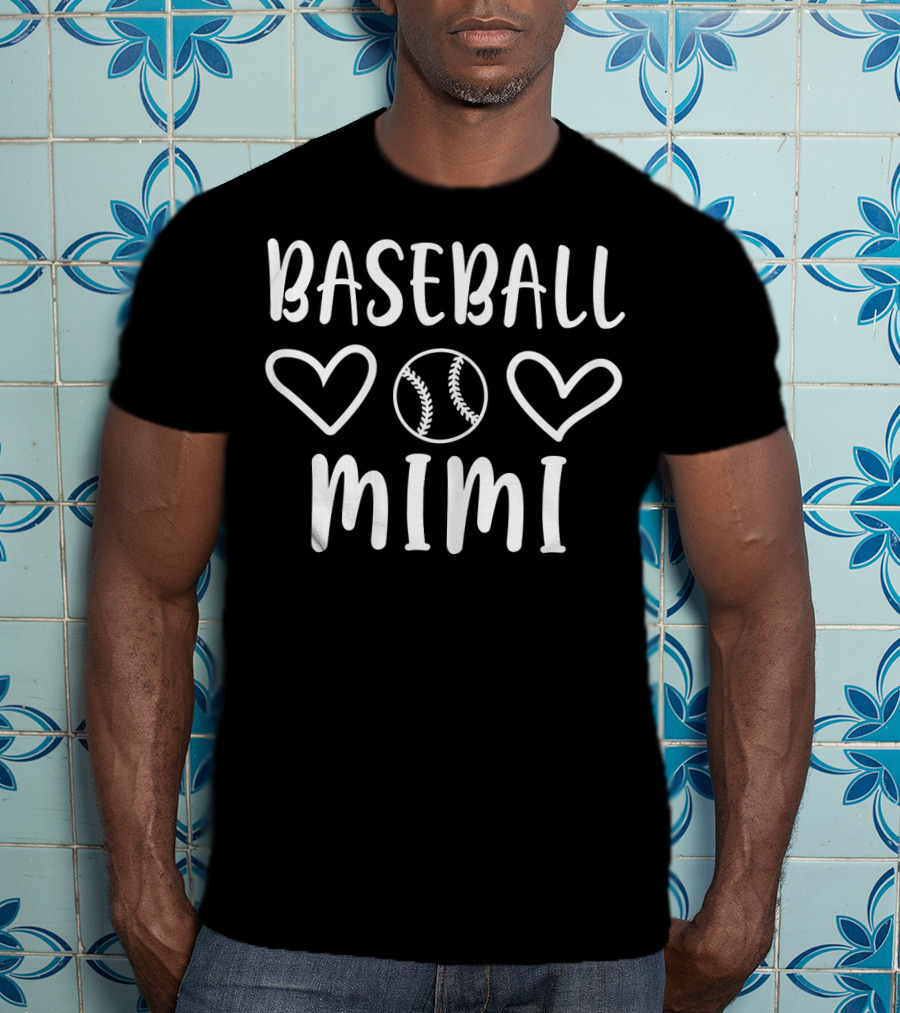 Baseball Mimi Heart Graphic Team Gra T-Shirt