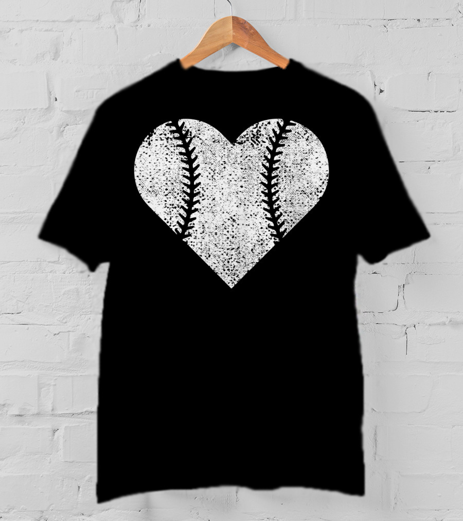 Baseball Heart Love Mom Funny Cute Comfy T-Shirt