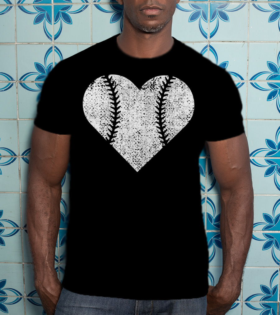 Baseball Heart Love Mom Funny Cute Comfy T-Shirt