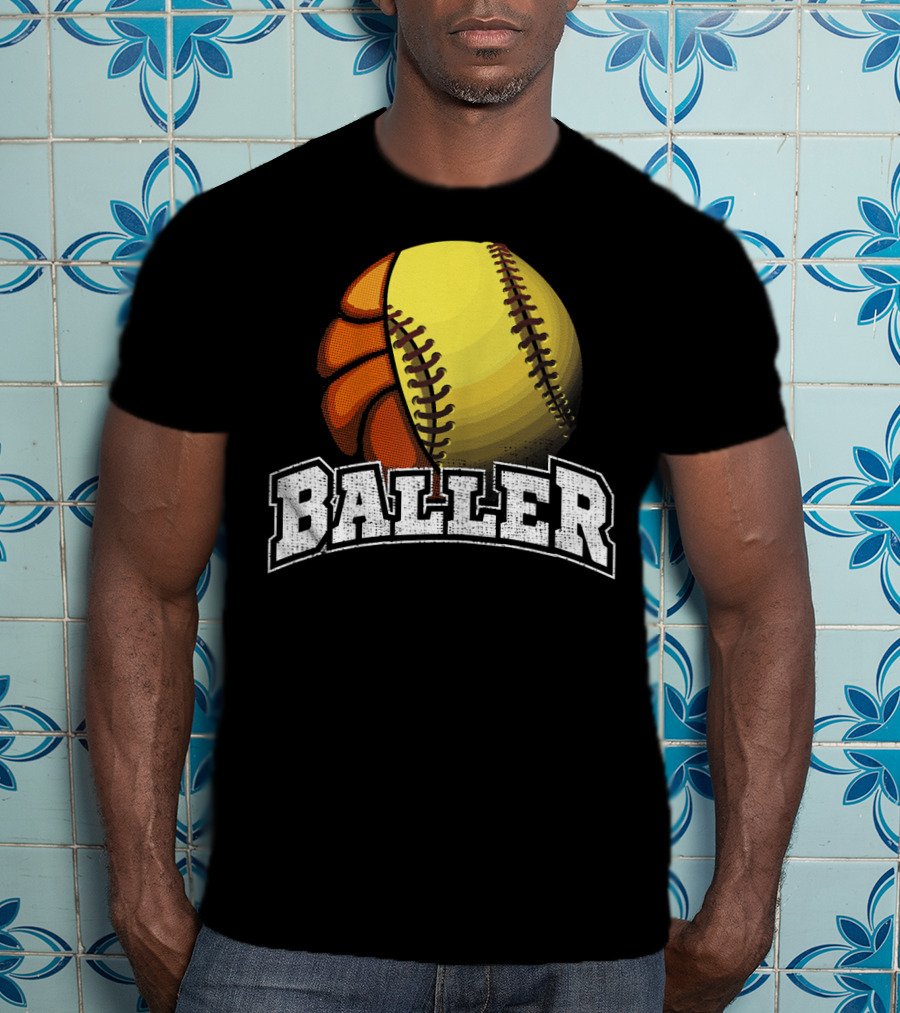 Baller Funny Girls Softball Basketball Combo T-Shirt