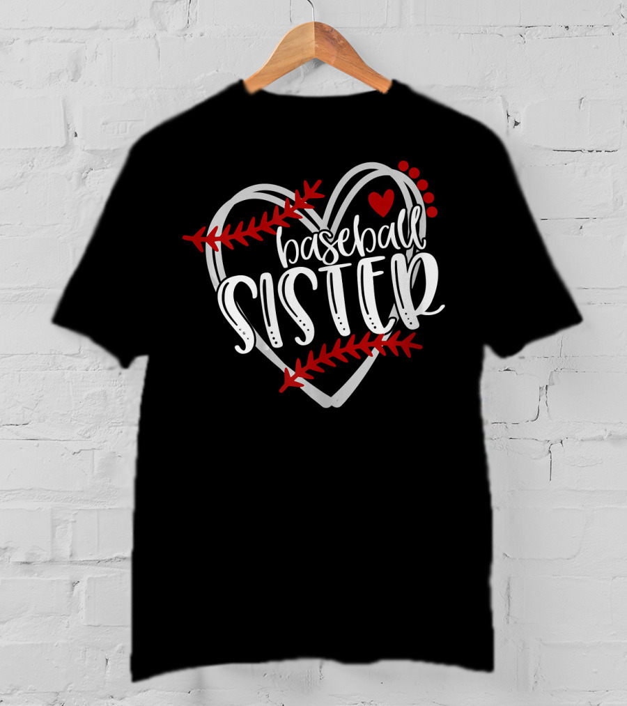 Baseball Sister Heart T-Shirt