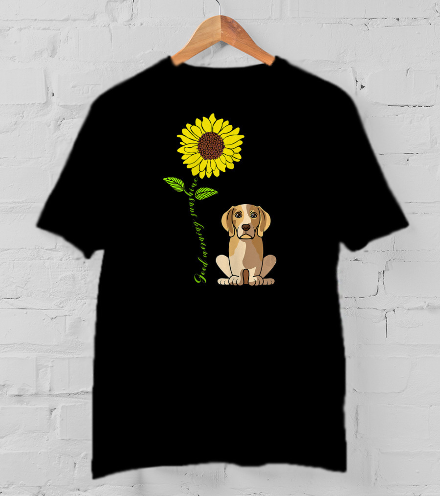 Good Morning Sunshine Beagle With Sunflower T-Shirt