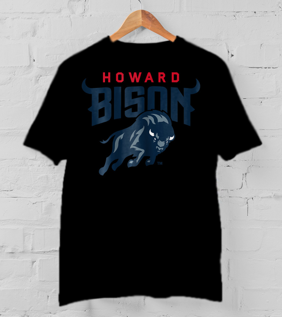 Howard University Bison NCAA Logo With Charging Bison T-Shirt