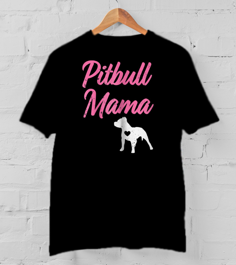 Pitbull Mama Women's Pit Bull Heart T-Shirt