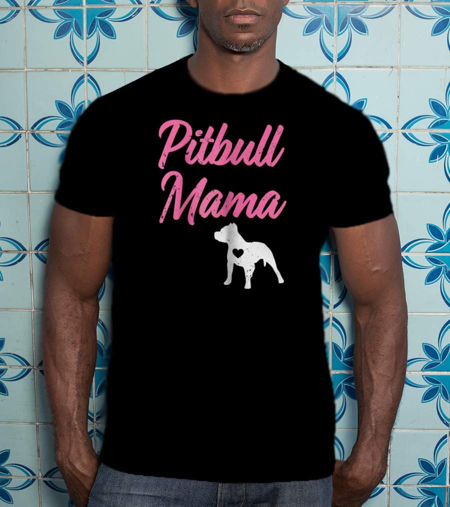 Pitbull Mama Women's Pit Bull Heart T-Shirt