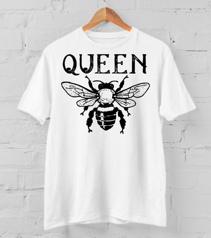 Queen Bee Beekeeper Honey Lover Serene Monarch Insect Emblem T-Shirt