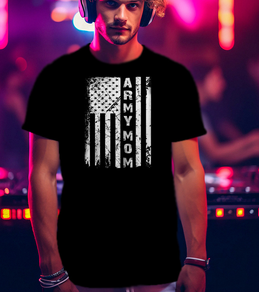 American Flag Army Mom T-Shirt