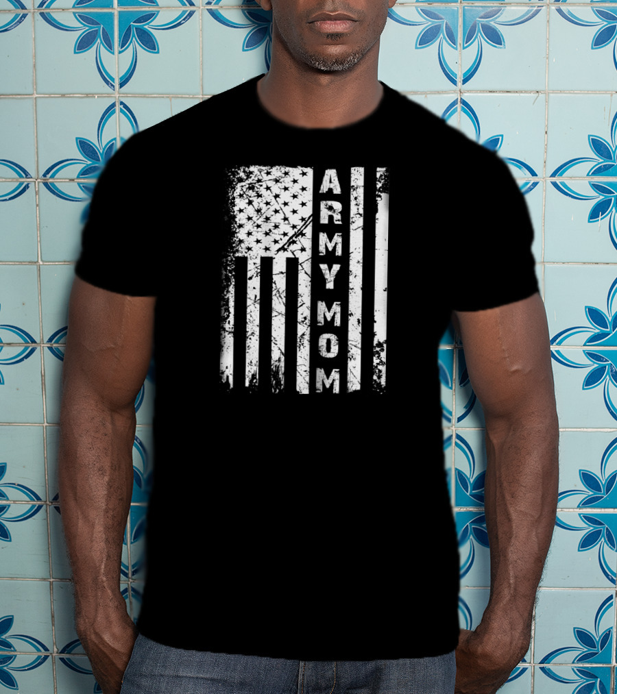American Flag Army Mom T-Shirt
