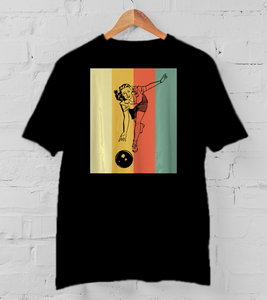 Vintage Bowling Bowlin Retro Style Bowler T-Shirt
