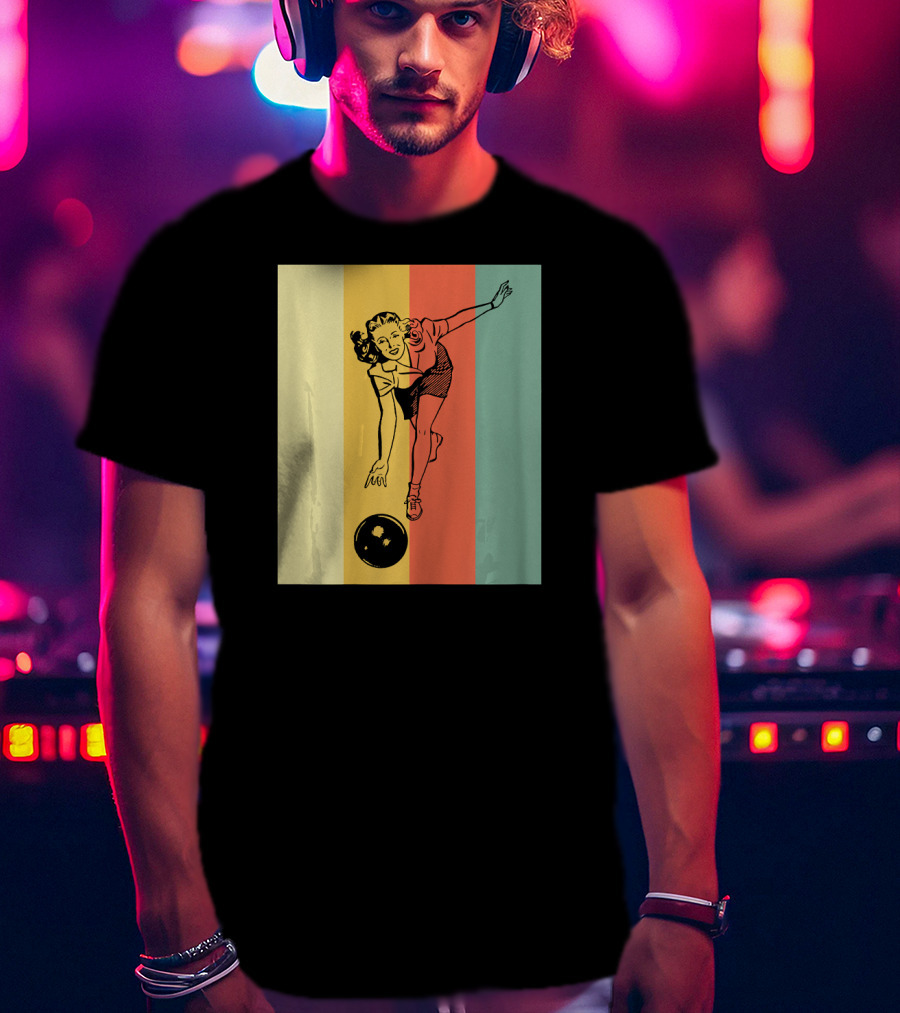 Vintage Bowling Bowlin Retro Style Bowler T-Shirt