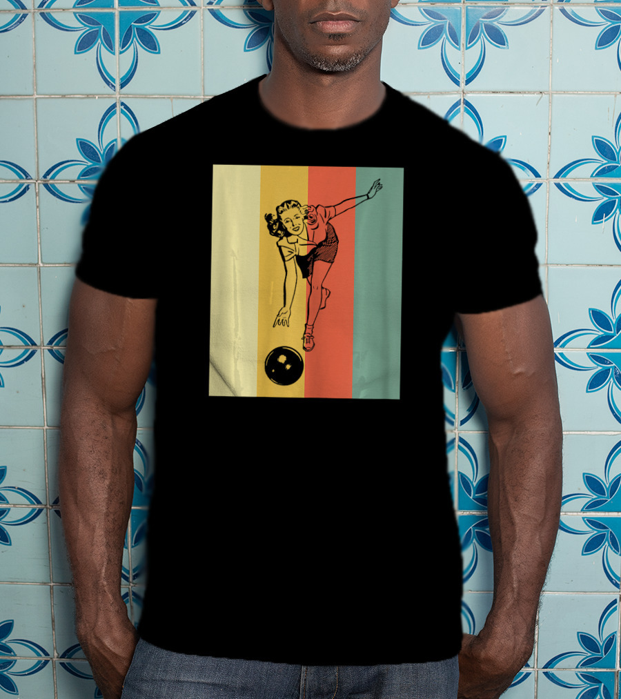 Vintage Bowling Bowlin Retro Style Bowler T-Shirt