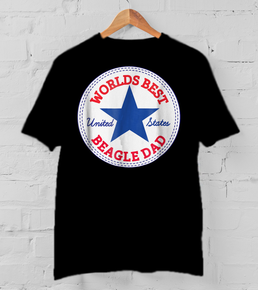 Worlds Best Beagle Dad United States Star T-Shirt