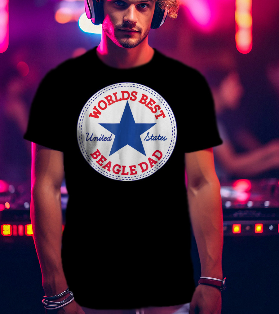 Worlds Best Beagle Dad United States Star T-Shirt