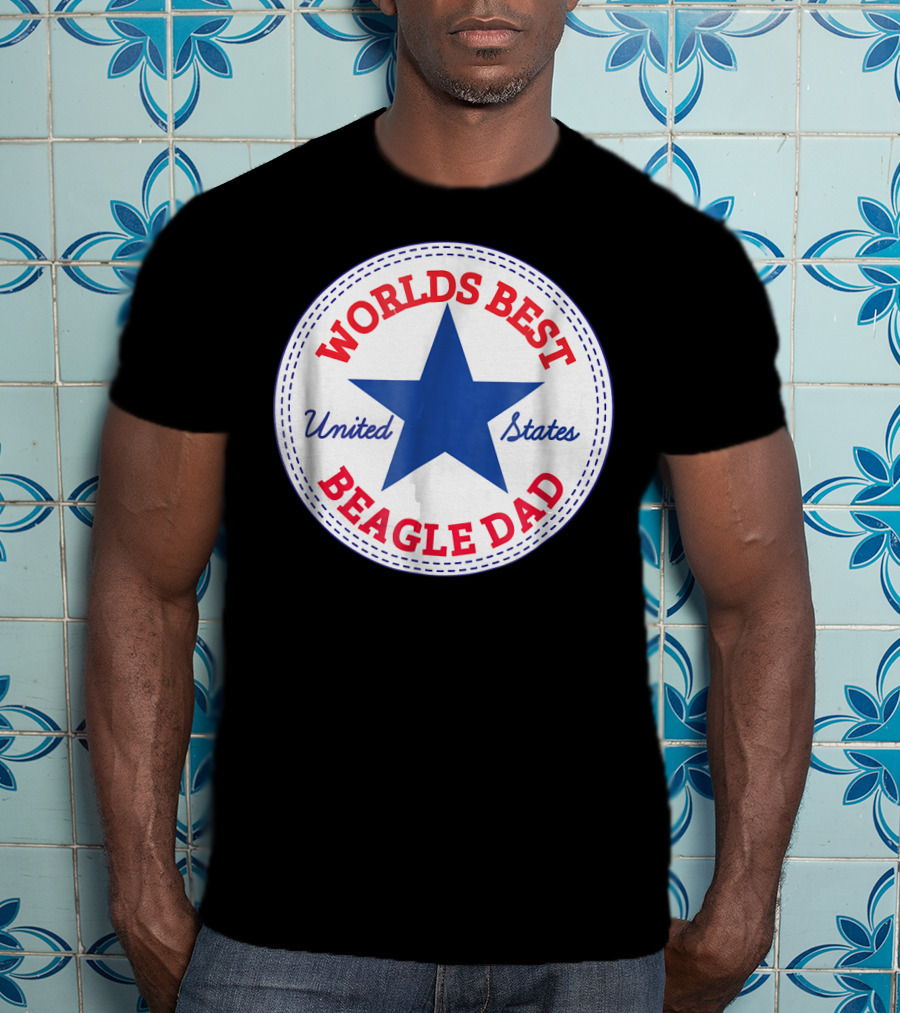 Worlds Best Beagle Dad United States Star T-Shirt