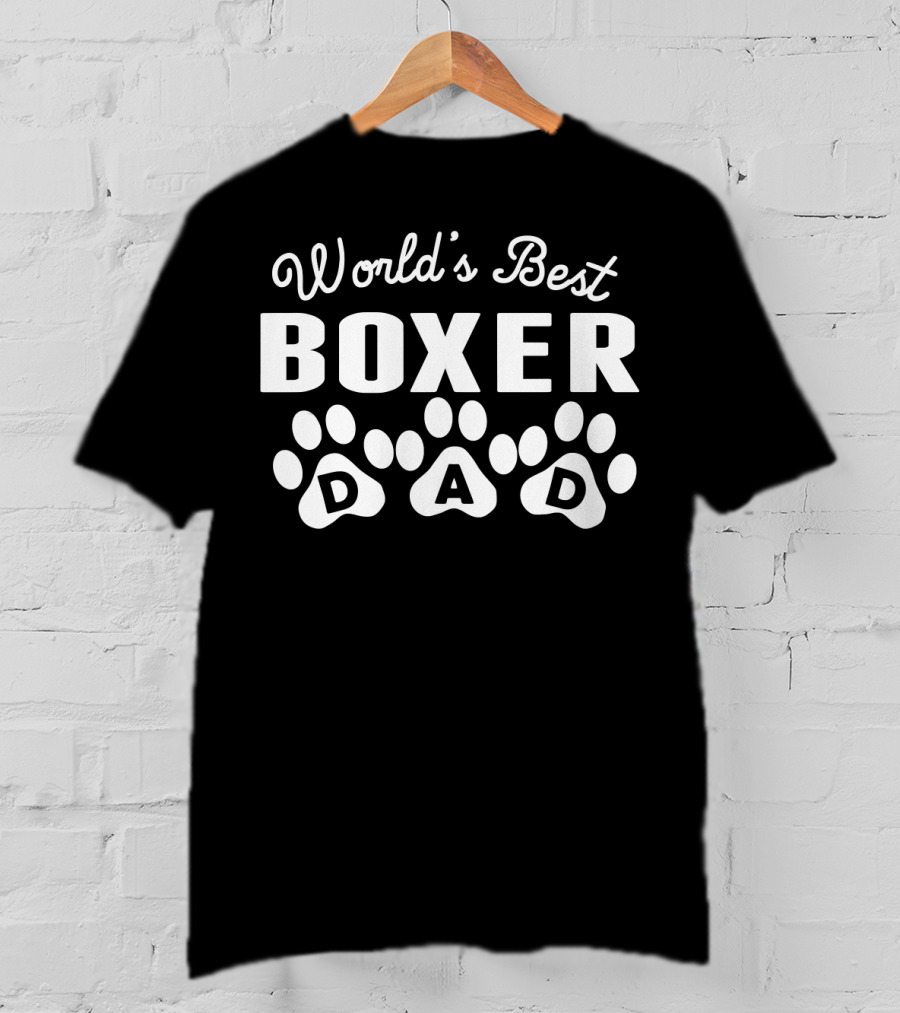 World's Best Boxer Dad Paw Prints T-Shirt