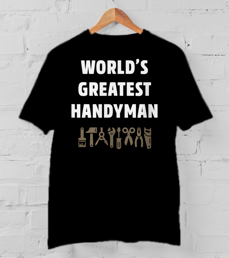 World's Greatest Handyman Tools Icons T-Shirt