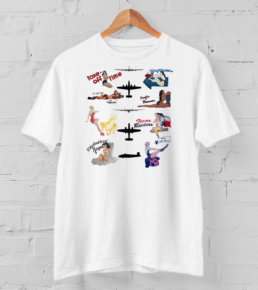 Take Off Time Sagittarius Yankee Pacific Princess Memphis Belle Texas Raiders Sophisticated Hussy Lucky Thirteen T-Shirt