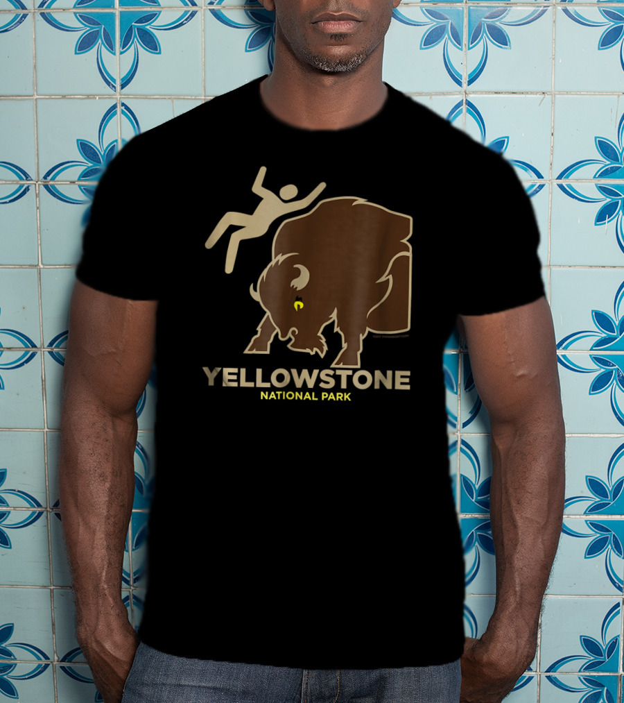 Yellowstone Bison Toss National Park Modern T-Shirt
