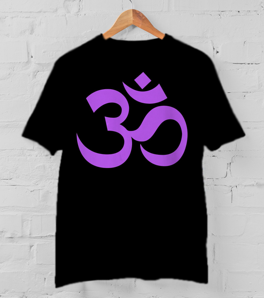 Yoga Aum OM Spiritual Symbol In Purple T-Shirt