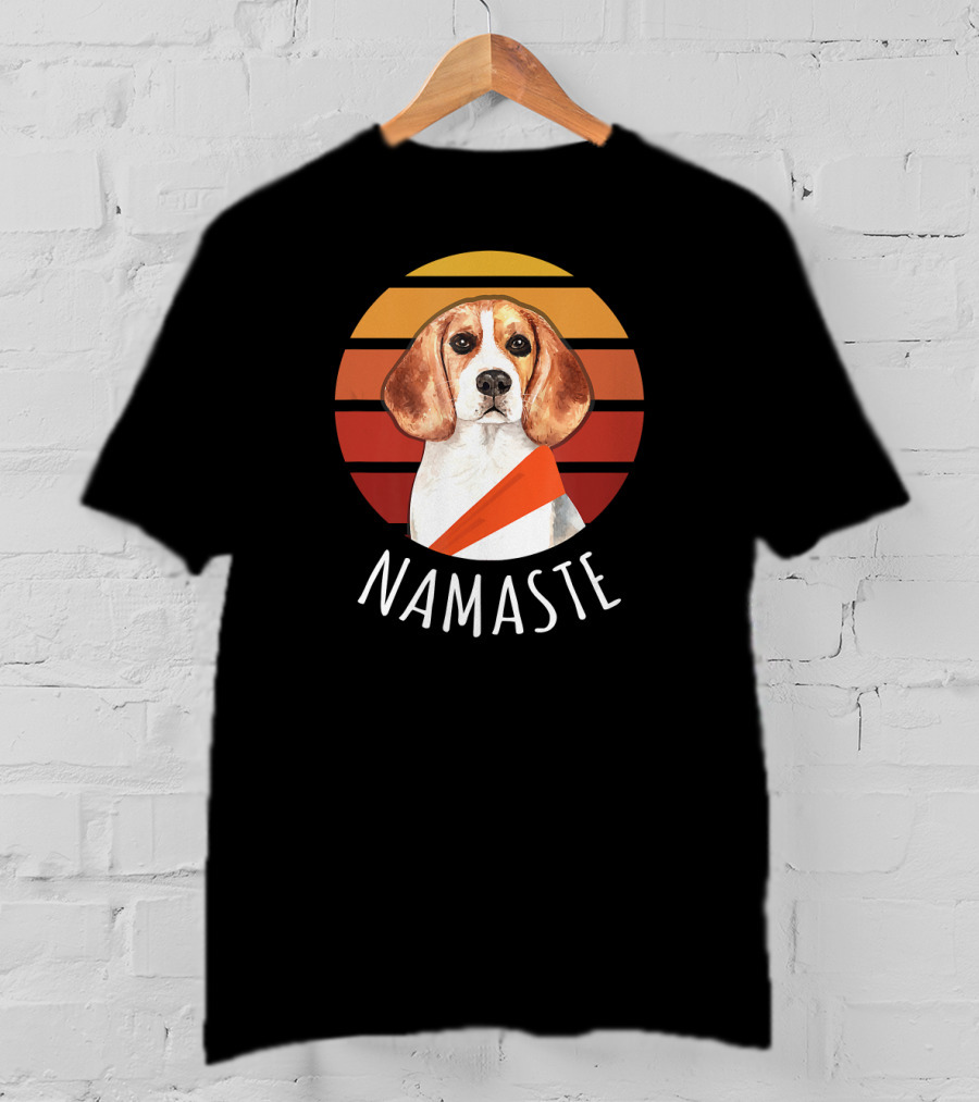 Namaste Beagle Sunset Yoga T-Shirt